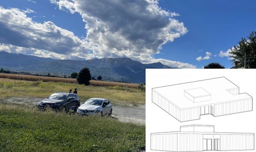 L’area in cui sorgerà il micronido e nel riquadro il rendering delle superfici L’area in cui sorgerà il micronido e nel riquadro il rendering delle superfici