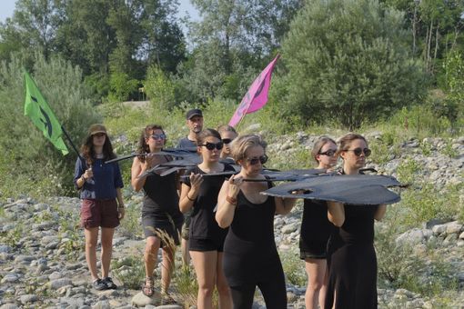 Un’azione di Extinction Rebellion lo scorso anno lungo il Chisone