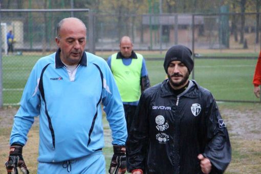 Da sinistra, Mario Peruglia e il mister Gallina