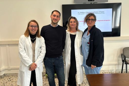 Da sinistra Emanuela Lovato, Davide Lison, Marina Civita e Elena Mana Da sinistra Emanuela Lovato, Davide Lison, Marina Civita e Elena Mana