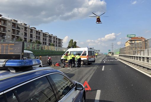 Incidente in tangenziale Sud, coinvolti tre mezzi: grave un motociclista