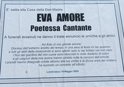 Il primo manifesto con una poesia di Eva Amore