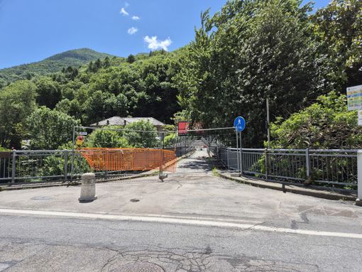 Il cantiere al ponte pedonale