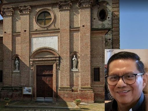 La parrocchia di Osasco e don Cunalema nel riquadro La parrocchia di Osasco e don Cunalema nel riquadro