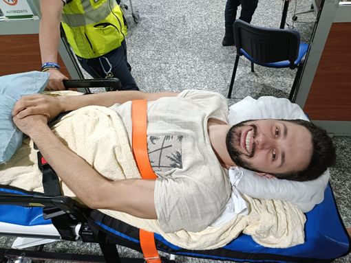 Mattia Vignolo all'arrivo a Milano
