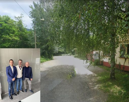 Il tratto di Viale Italia a cui dovrebbe agganciarsi il ponte per la variante. In basso da sinistra Gabusi, Ventre e Ruzzola Il tratto di Viale Italia a cui dovrebbe agganciarsi il ponte per la variante. In basso da sinistra Gabusi, Ventre e Ruzzola