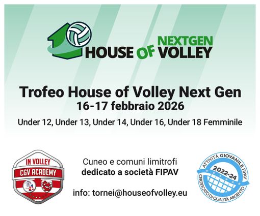 Al via la 1ª edizione di “House of Volley NextGen”: ospite internazionale il Barça Al via la 1ª edizione di “House of Volley NextGen”: ospite internazionale il Barça