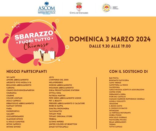 Chivasso: tutto pronto per lo “Sbarazzo – Fuori Tutto” Chivasso: tutto pronto per lo “Sbarazzo – Fuori Tutto”