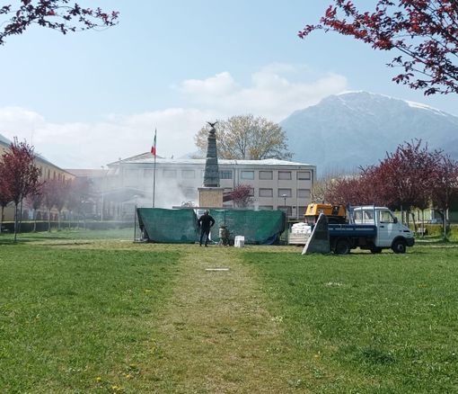 I lavori al Parco della Rimembranza lusernese I lavori al Parco della Rimembranza lusernese