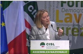 Cisl, Meloni all'assemblea nazionale: &quot;Bene confronto con chi non ha pregiudizi&quot;