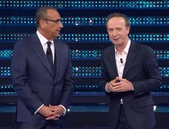 Benigni, lo show a Sanremo: &quot;Musk ama il Festival, è innamorato di Giorgia&quot;