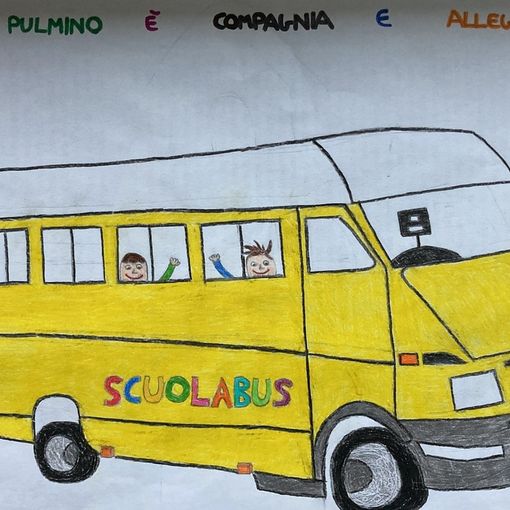Il disegno dei bambini che rivogliono il pulmino