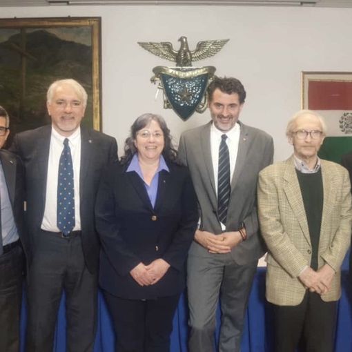 Il nuovo comitato direttivo centrale del Club Alpino Italiano. Da sinistra Benedetti, Colombo, Schena e Pellizon (Foto di Giancarlo Nardi)