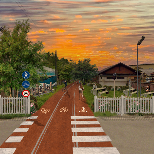 Un primo elaborato degli studenti che stanno progettando una greenway tra Pinerolo e Bricherasio