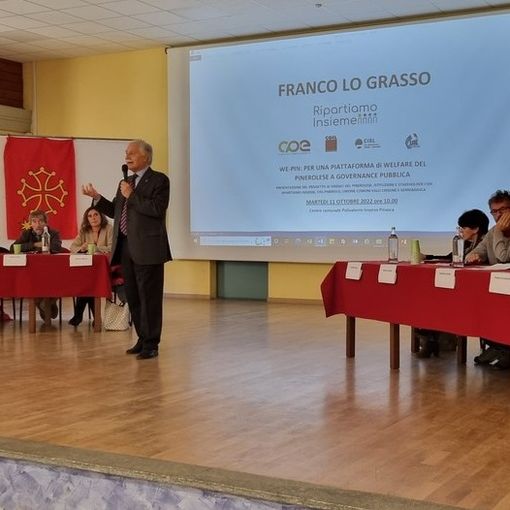 Franco Lo Grasso alla presentazione a Inverso Pinasca
