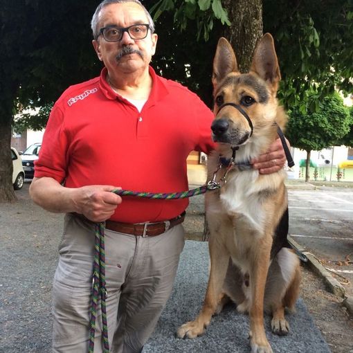 Mario Tarditi con il suo cane