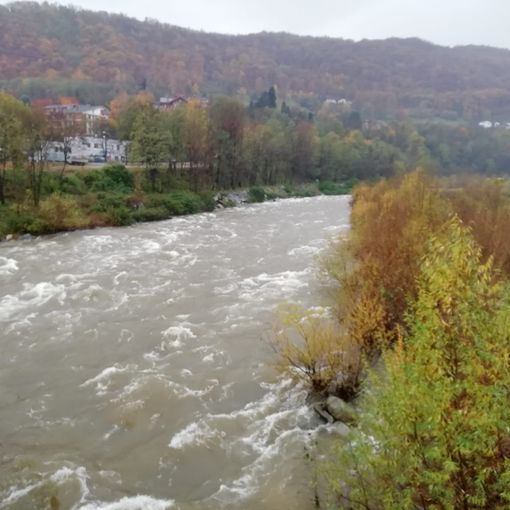 Il Pellice stamattina a Luserna San Giovanni