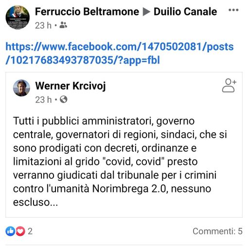 Il post che ha scatenato la polemica
