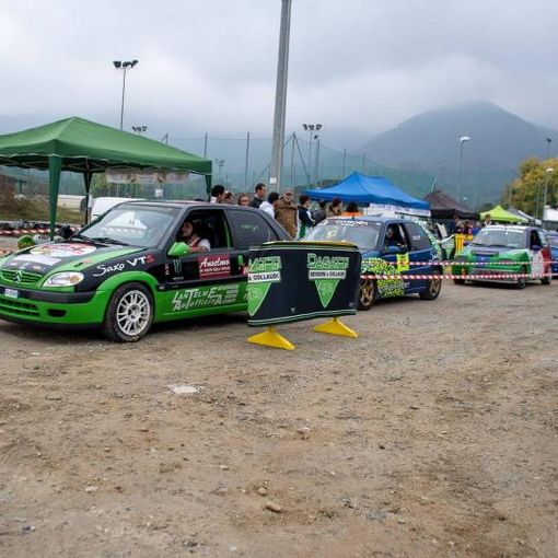 Auto da rally sfrecciano a Villar Perosa per aiutare la bibianese Elisa Ribetto
