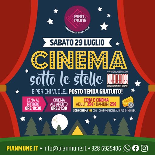 Cinema all'aperto e ‘tendata’ a Pian Munè di Paesana