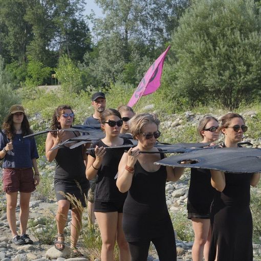 Un’azione di Extinction Rebellion lo scorso anno lungo il Chisone