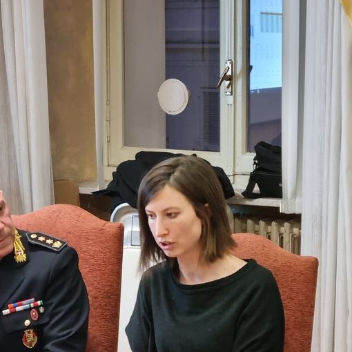 L’assessore Giulia Proietti con il comandante della Polizia municipale Federico Battel
