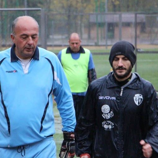 Da sinistra, Mario Peruglia e il mister Gallina