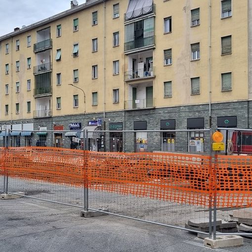 Il cantiere di piazza Roma prima delle modifiche alla viabilità in vigore da domani