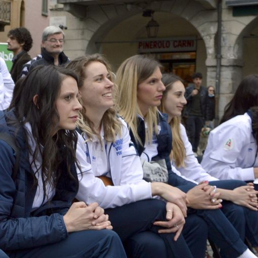 Le prime giocatrici verso la riconferma: da sinistra Bussoli, Gray e Zago, a destra Akrari