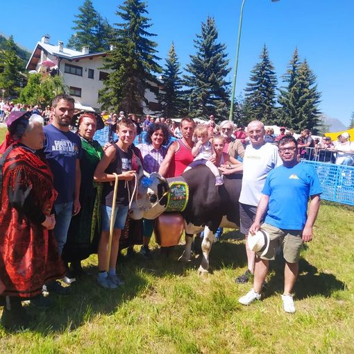 La premiazione di Miss Mucca oggi pomeriggio a Pragelato