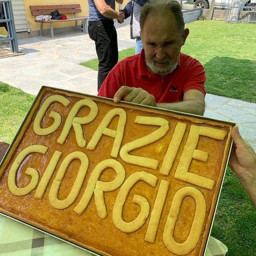 Giorgio Poet alla festa per la nomina di socio emerito del Soccorso alpino