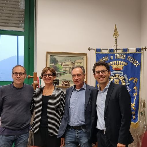 Da sinistra Ferrato, Maffè, Di Vito e Cogno alla firma del protocollo