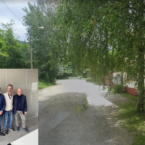 Il tratto di Viale Italia a cui dovrebbe agganciarsi il ponte per la variante. In basso da sinistra Gabusi, Ventre e Ruzzola