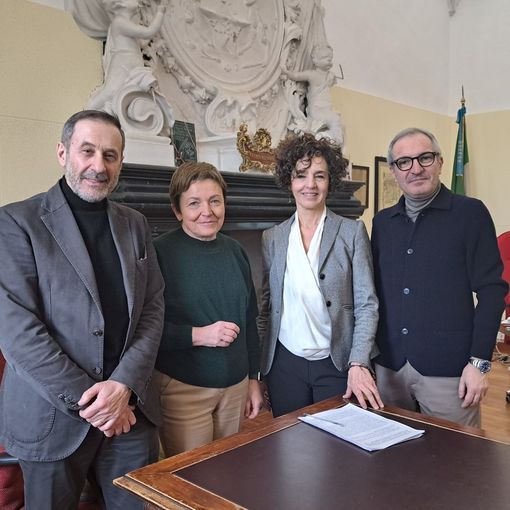 Da sinistra Francesco Arena (San Luigi), Franca dall'Occo (AslTo3), Eugenia Malinverni (Luce per la Vita), Luigi Stella (Faro)