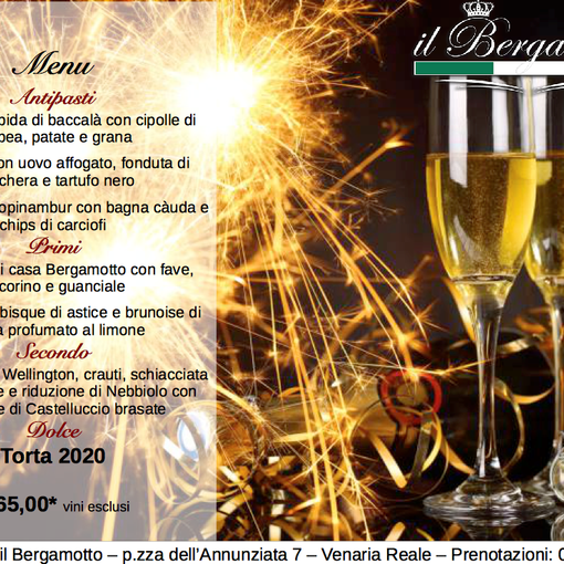 Venaria: uno scoppiettante veglione di Capodanno con Il Bergamotto