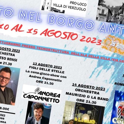 A Villa di Verzuolo, dal 10 al 15 agosto, serate gourmet, musica e divertimento