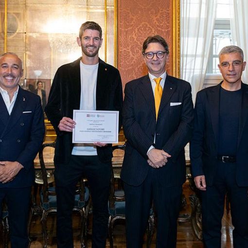 Andrea Vavassori premiato a Palazzo Lascaris dopo il successo agli Us Open