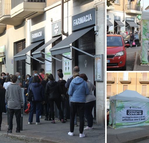 Green Pass obbligatorio al lavoro, a Torino farmacie prese d’assalto per i tamponi [FOTO]