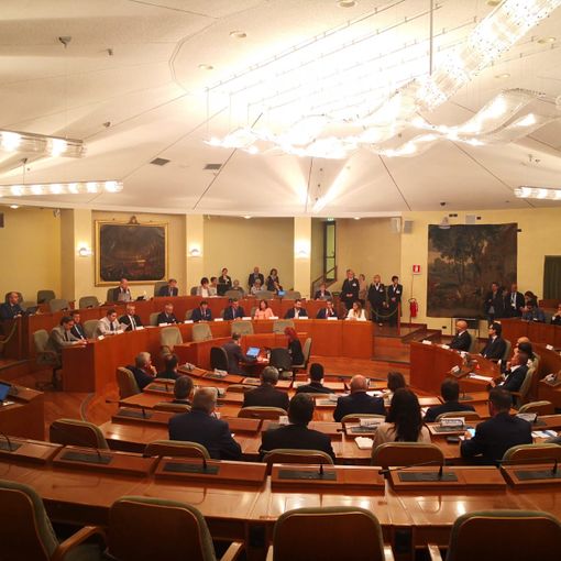 L'aula del Consiglio regionale del Piemonte, a Palazzo Lascaris