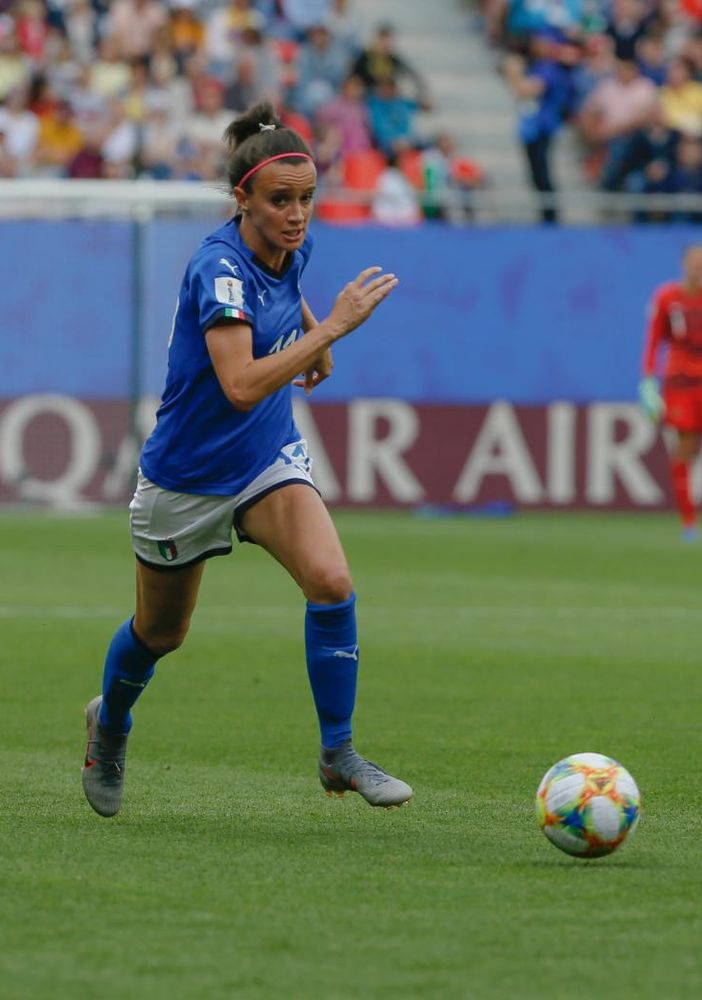 Barbara Bonansea con la maglia azzurra