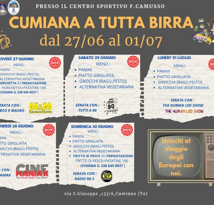 Da domani a Cumiana 5 giorni di festa a tutta birra