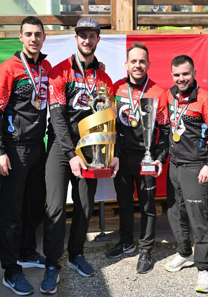 Il Team Retornaz campione italiano, da sinistra Arman, Mosaner, Retornaz e Gonin (foto di Diego Rizzolli)
