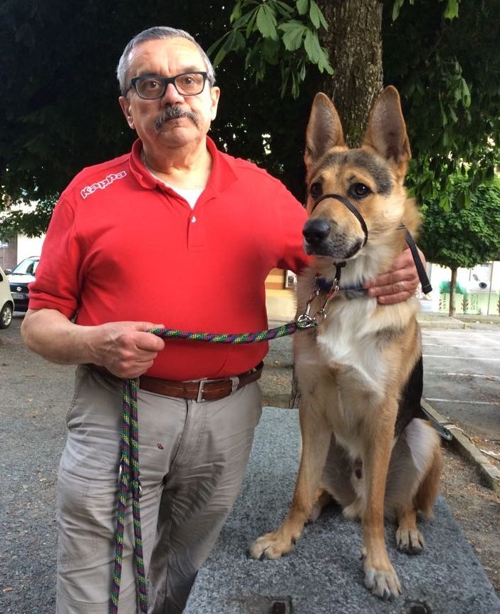 Mario Tarditi con il suo cane