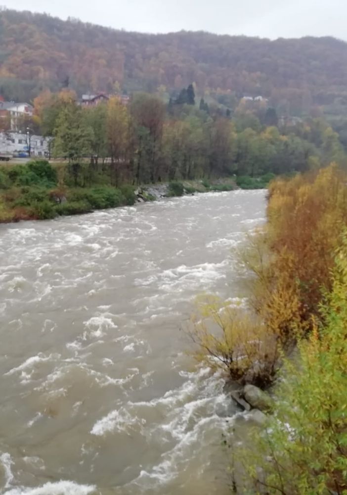 Il Pellice stamattina a Luserna San Giovanni