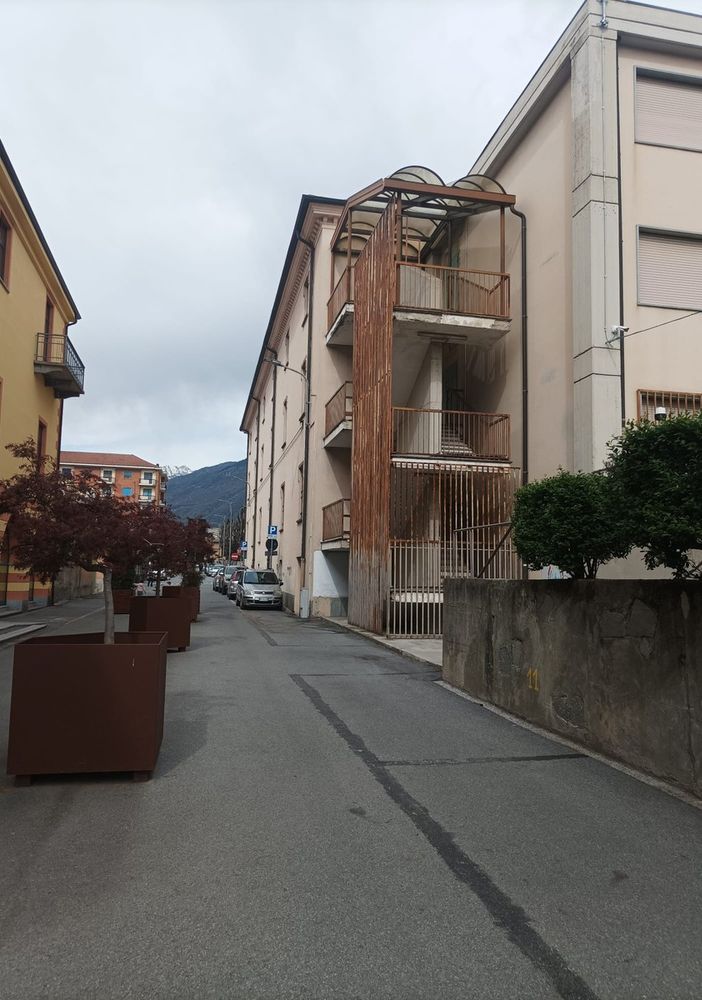 Le scale dell’ex Alberti di Luserna San Giovanni