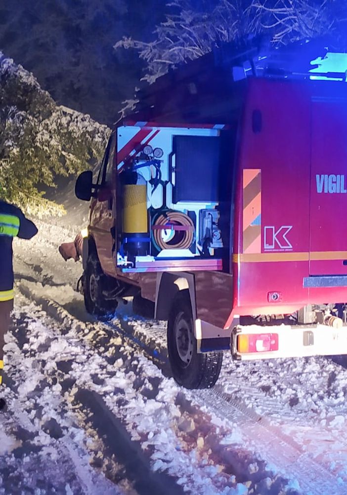 Luserna San Giovanni rimozione alberi caduti sulle strade innevate gennaio 2021