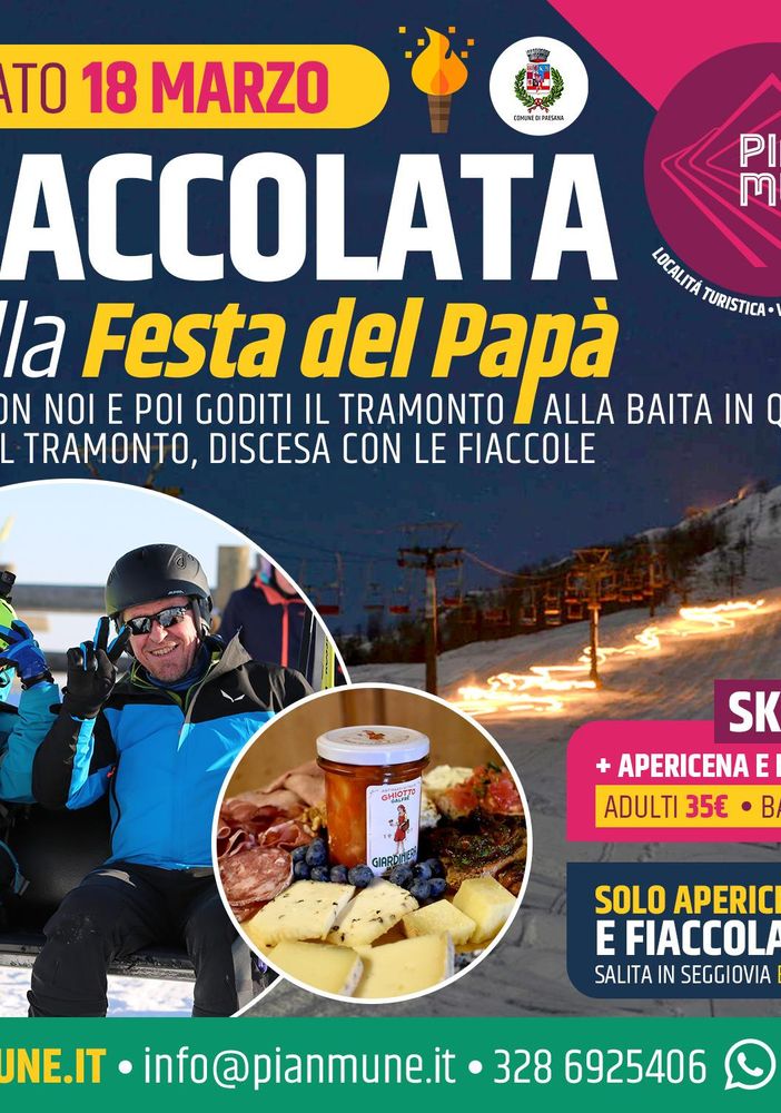 Pian Munè di Paesana, fiaccolata della Festa del Papà