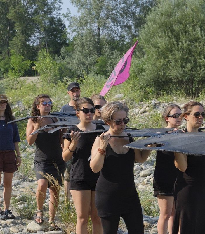 Un’azione di Extinction Rebellion lo scorso anno lungo il Chisone