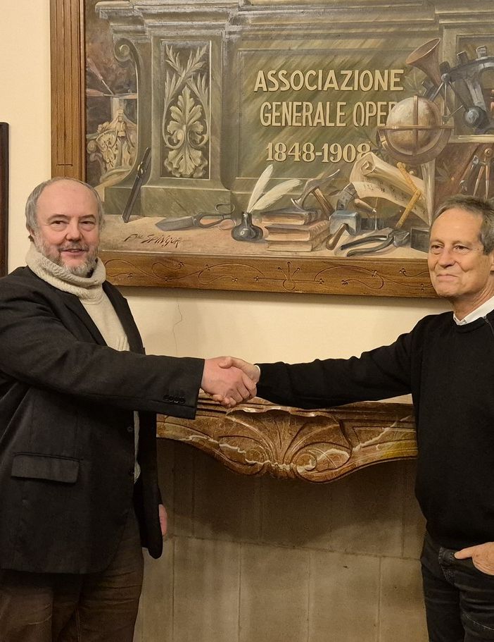 Il passaggio di consegne tra Maurizio Trombotto (a sinistra) e Flavio Fantone