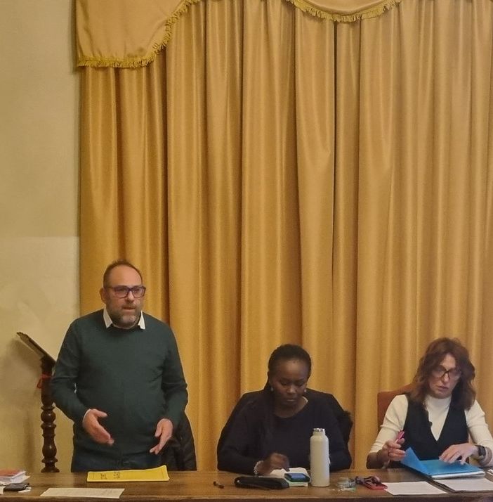 Luca Milana (in piedi) alla Commissione del 30 novembre